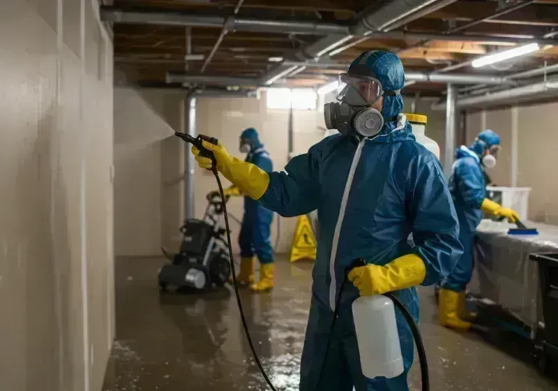 Basement Sanitization and Antimicrobial Treatment process in Carol Stream, IL