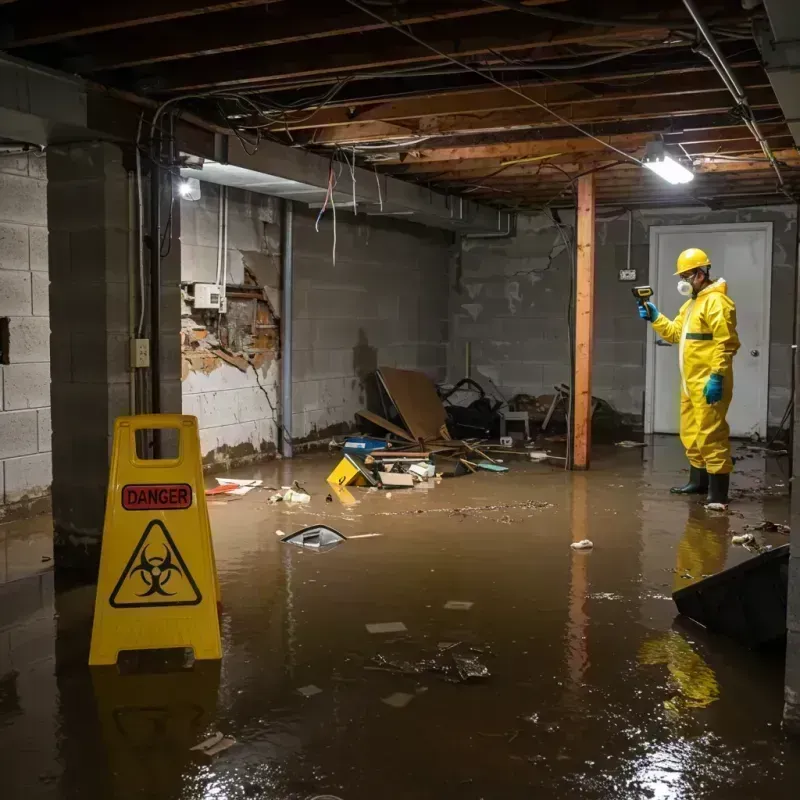 Flooded Basement Electrical Hazard in Carol Stream, IL Property